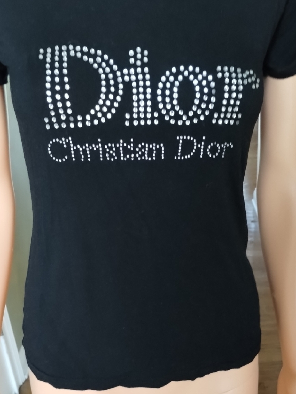Christian Dior Black Tee with Signature Label - Picture 4 of 16